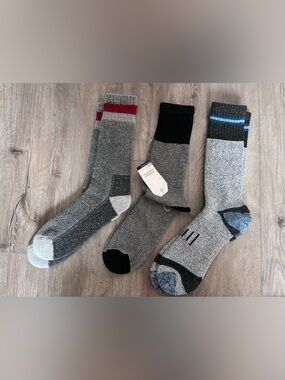 Men's Gray Crew Work Socks - Pack of 3